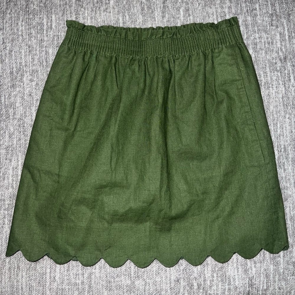 Jcrew Scalloped Hem Mini Skirt